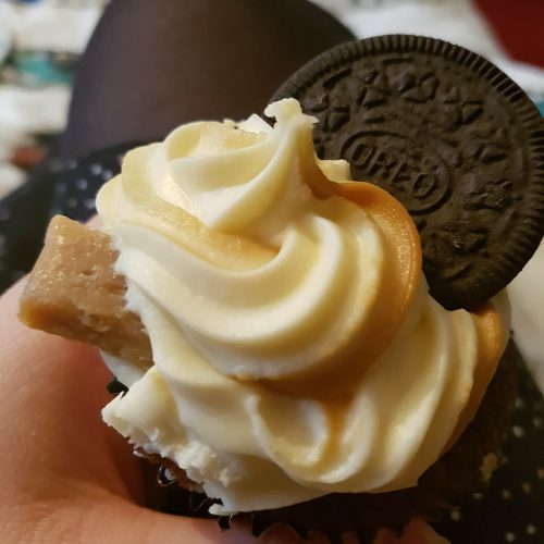 Tasty homemade oreo & fudge cupcake!
