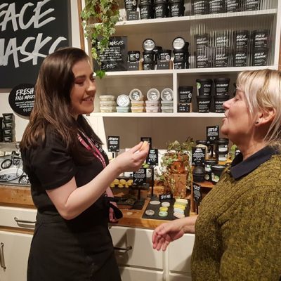 Getting massages at LUSH