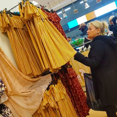 Having a day of shopping for nice clothes